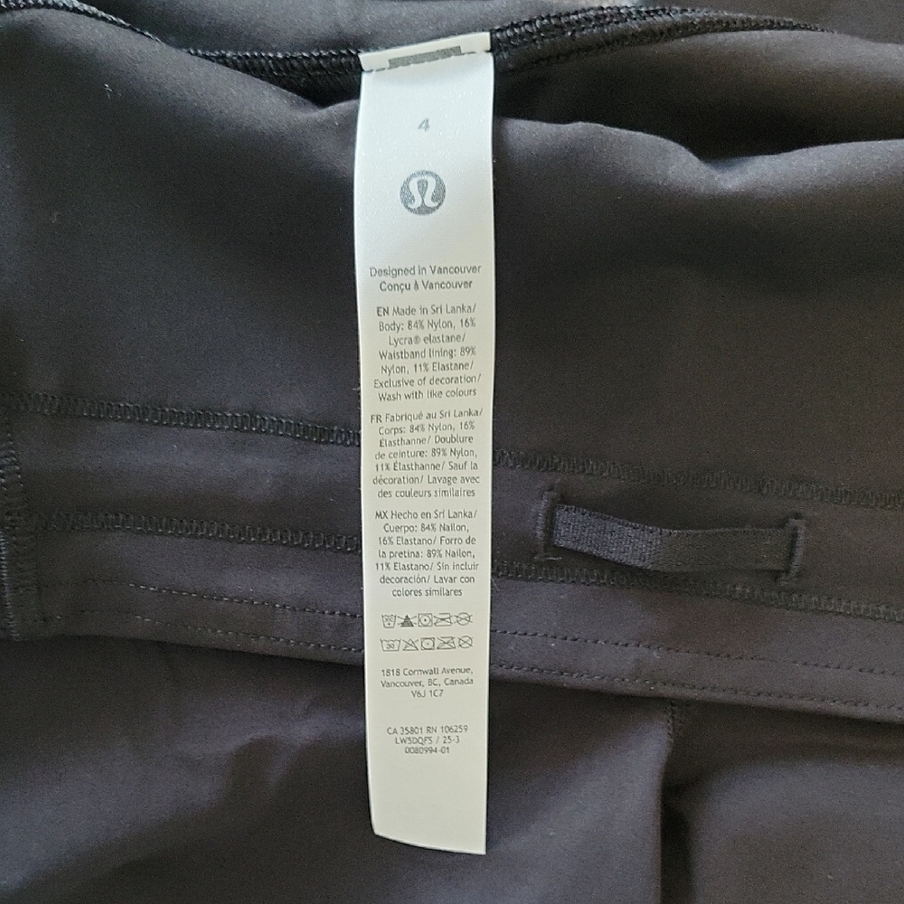 lululemon athletica Base Pace High Rise Black Tights 28in Length - Size 4 - Picture 3 of 5